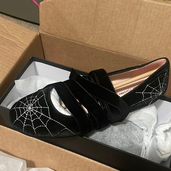 NICOLETTA CARLONE SPIDER BALLET FLATS VELVET NWB - Picture 6 of 9